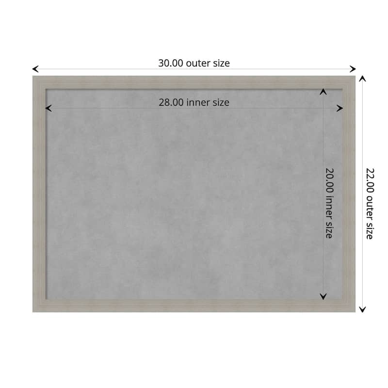 Amanti Art Woodgrain Stripe Grey Framed Magnetic Board - Board Size 28x20