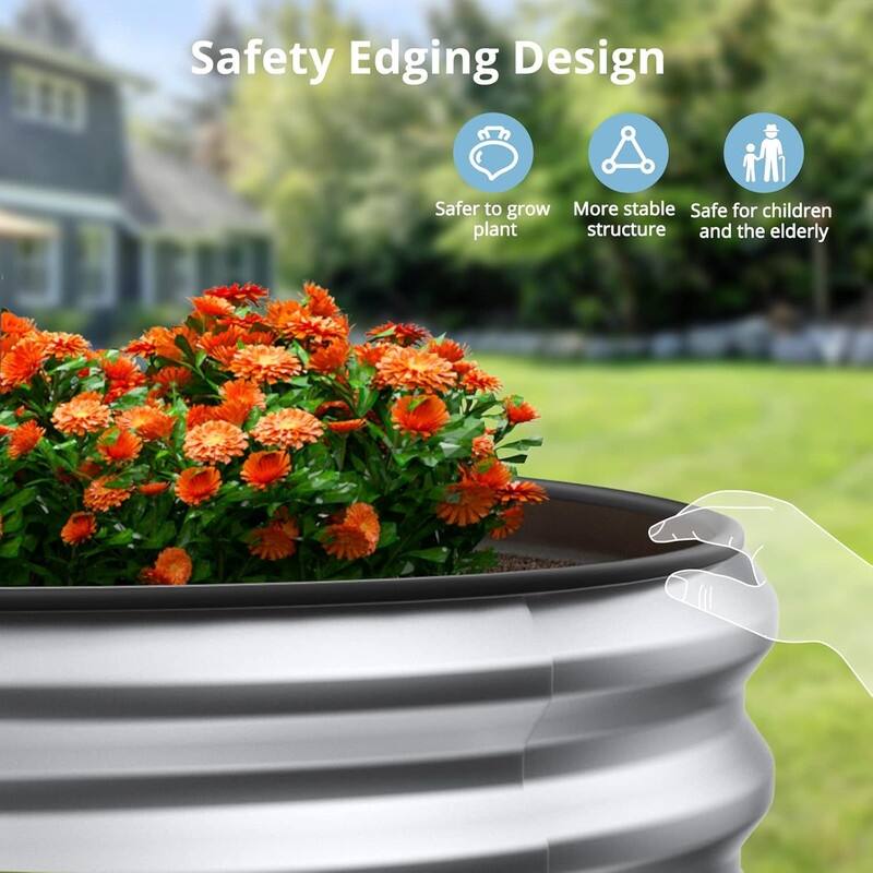 Raised Garden Bed Kit, 1 ft Galvanized Planter Box Outdoor
