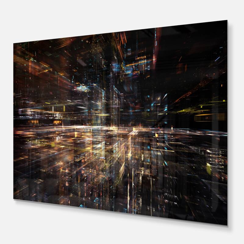 Designart 'Glow of Technology' Contemporary Metal Wall Art