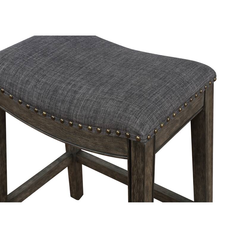 Upholstery Nailheaded Saddle Barstool Set Of 2