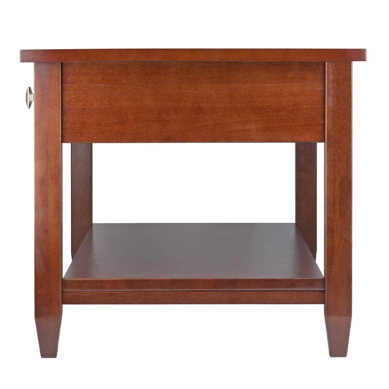 40" Walnut Brown Contemporary Coffee Table with Tapered Leg