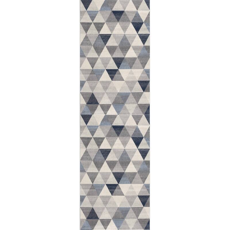 HomeRoots Geometric Modern Runner Area Rug - 144.00 in. x 27.00 in. x 0.40 in.