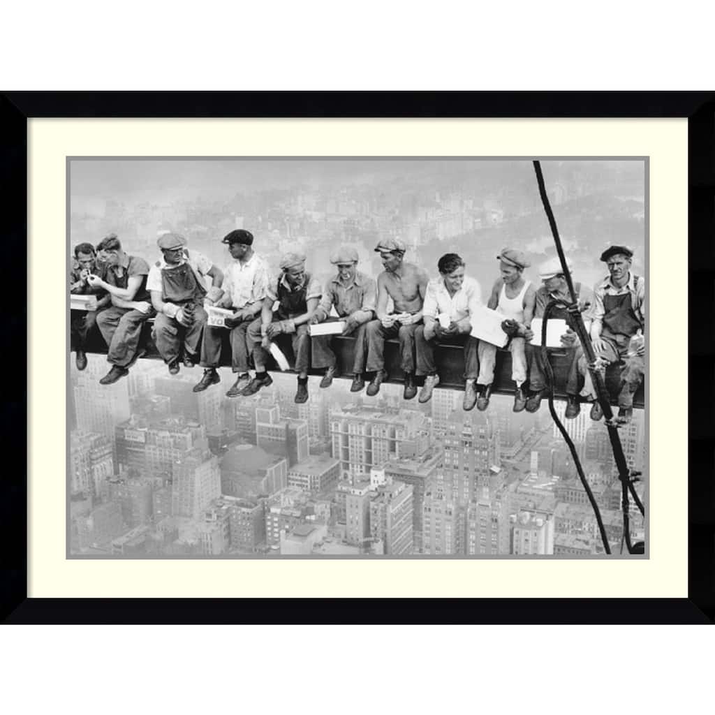 Framed Art Print 'Lunch on a Skyscraper, 1932' by Charles C. Ebbets 43 x 32-inch