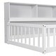 preview thumbnail 45 of 66, Wooden bed floor bed with bedside bookcase and shelves