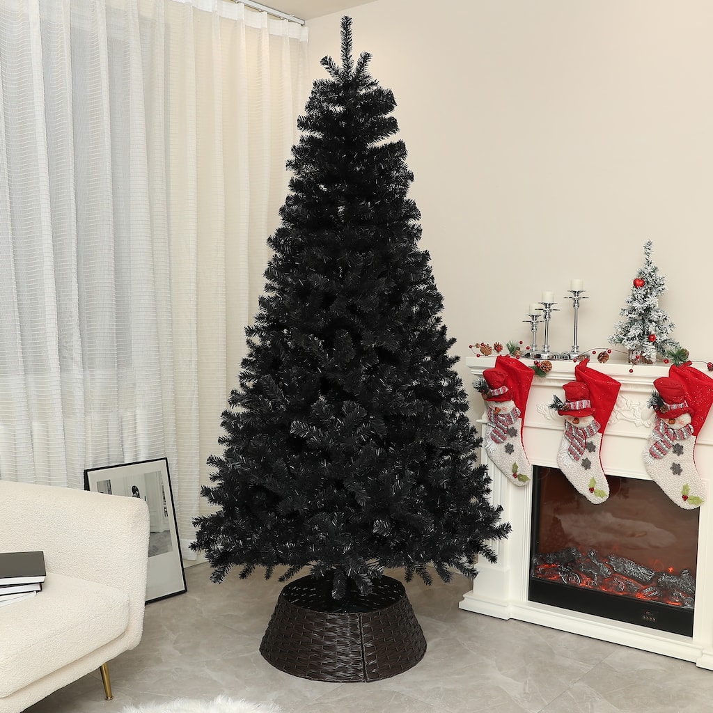 Realistic 7.5ft Xmas Tree with Easy Assembly, Steel Base, and Family-Friendly Fluffing, Xmas Tree for Holiday Decor for Home