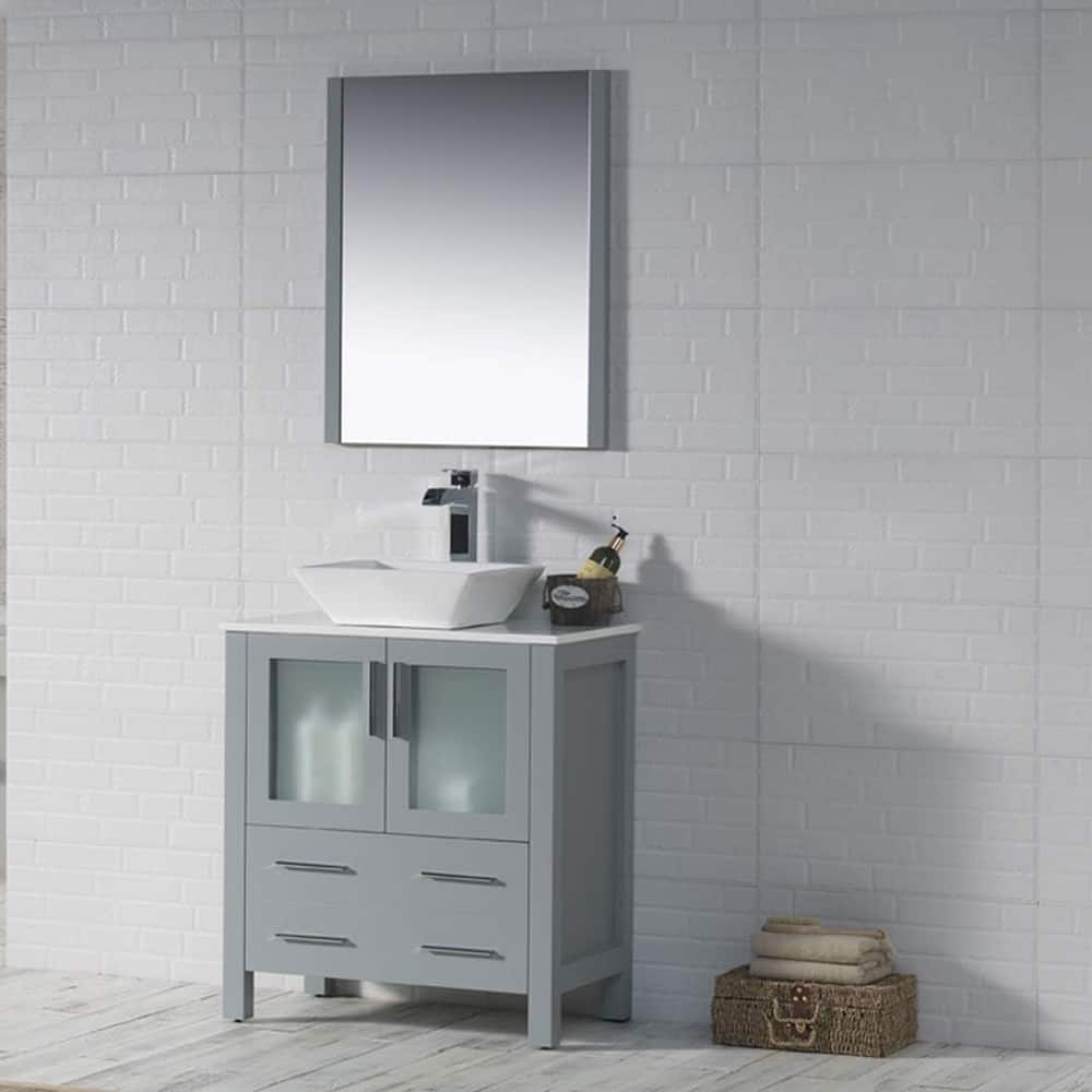 Blossom Sydney 30" Bathroom Vanity with Ceramic Vessel Sink and Mirror