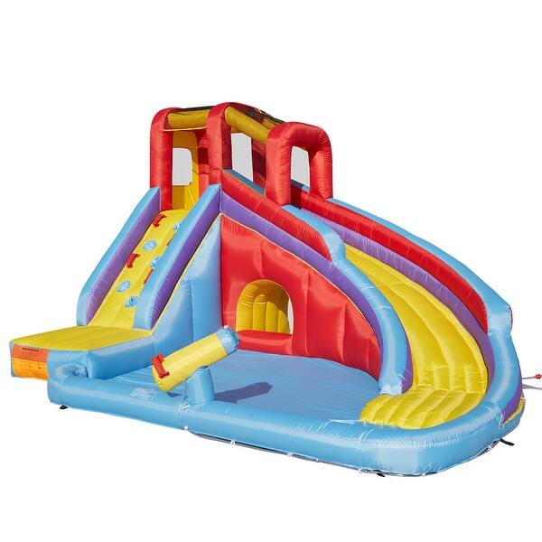 Kitness Kids Outdoor Inflatable Bouncers Water Slide Pool with Long