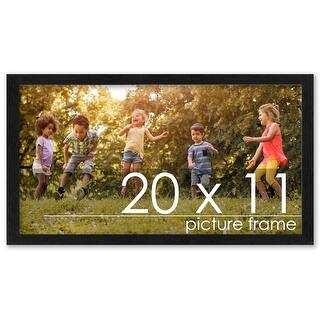 20x11 Traditional Black Complete Wood Picture Frame with UV Acrylic ...