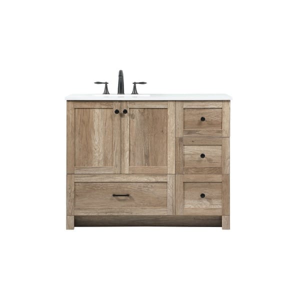 slide 2 of 11, Elegant Lighting VF2842 Soma 42" Free Standing Single Basin Vanity Set Natural Oak - Oak Finish