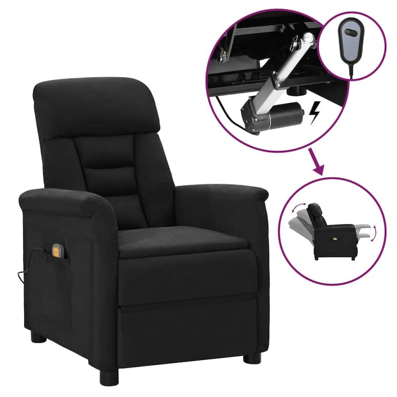 vidaXL Massage Chair Massage Recliner Chair for Elderly Faux Suede Leather - 56.3" x 27.8" x 29.9"