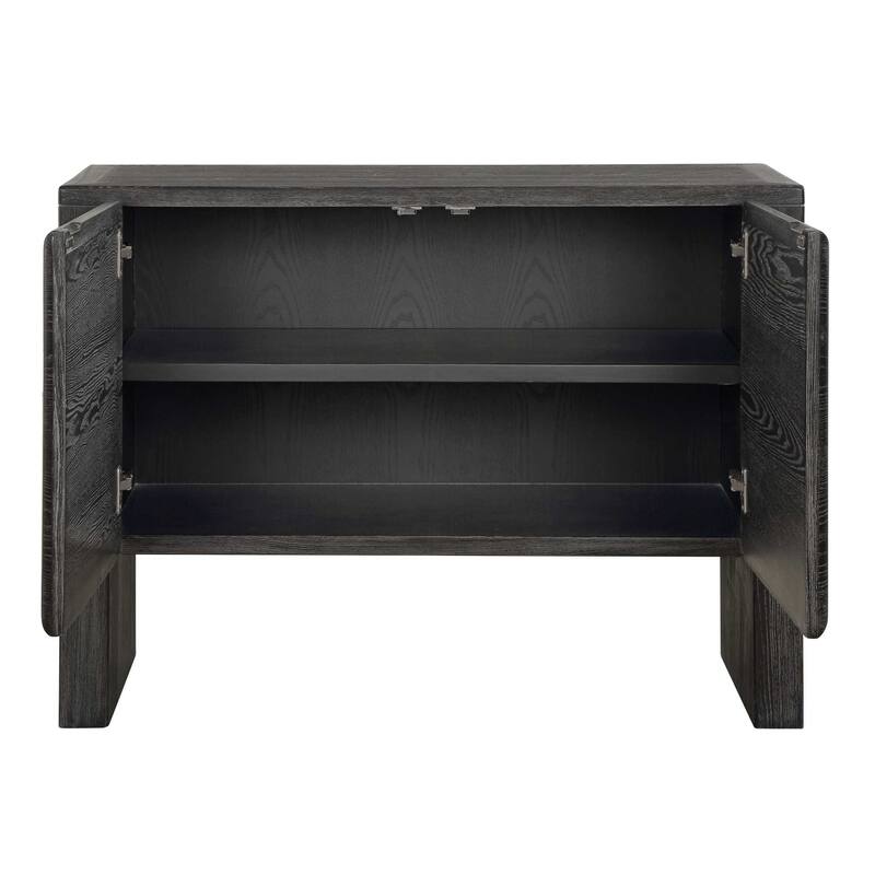 Uttermost Bierk Dark Stain 2 Door Cabinet - 43.63" W x 32.15" H x 17.25" D