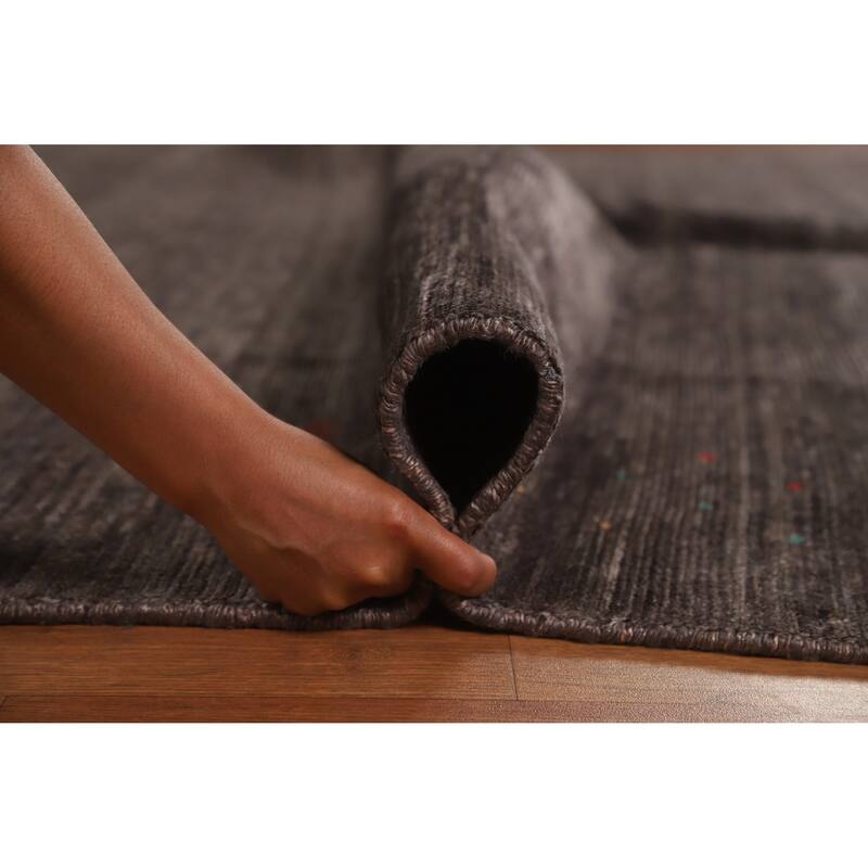 Hand Knotted Oriental 100% Wool Carpet Tribal Tribal Brown Gabbeh Area Rug - 9' 11'' X 8' 0''