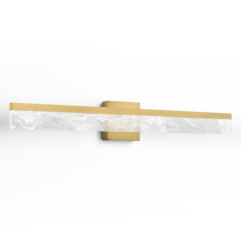 LED Bathroom Vanity Light 24/32/39 inch Dimmable Metal Wall Sconce - Black/Warm White Light