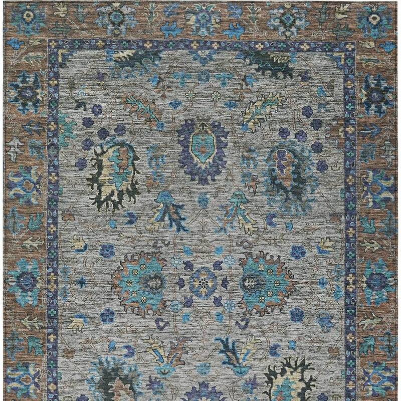 HomeRoots Floral Traditional Rectangle Outdoor Rug