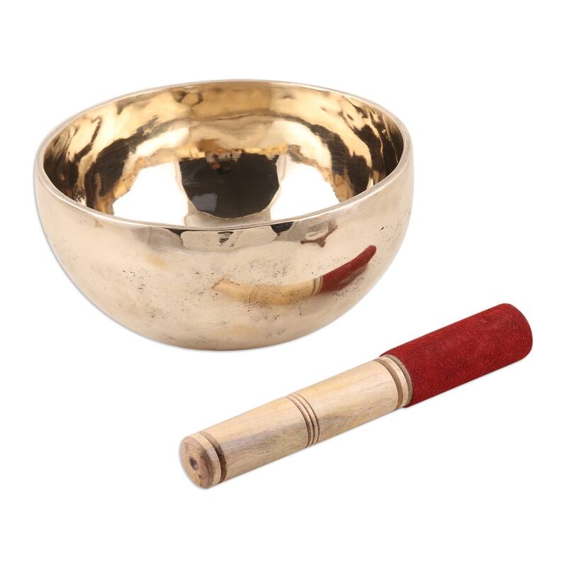 Novica Handmade Serene Play Brass Meditation Bowl (7 Inches)
