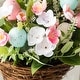 preview thumbnail 32 of 36, Glitzhome Easter Bunny Shaped Wreath with Eggs Satin Ribbon Bow Basket