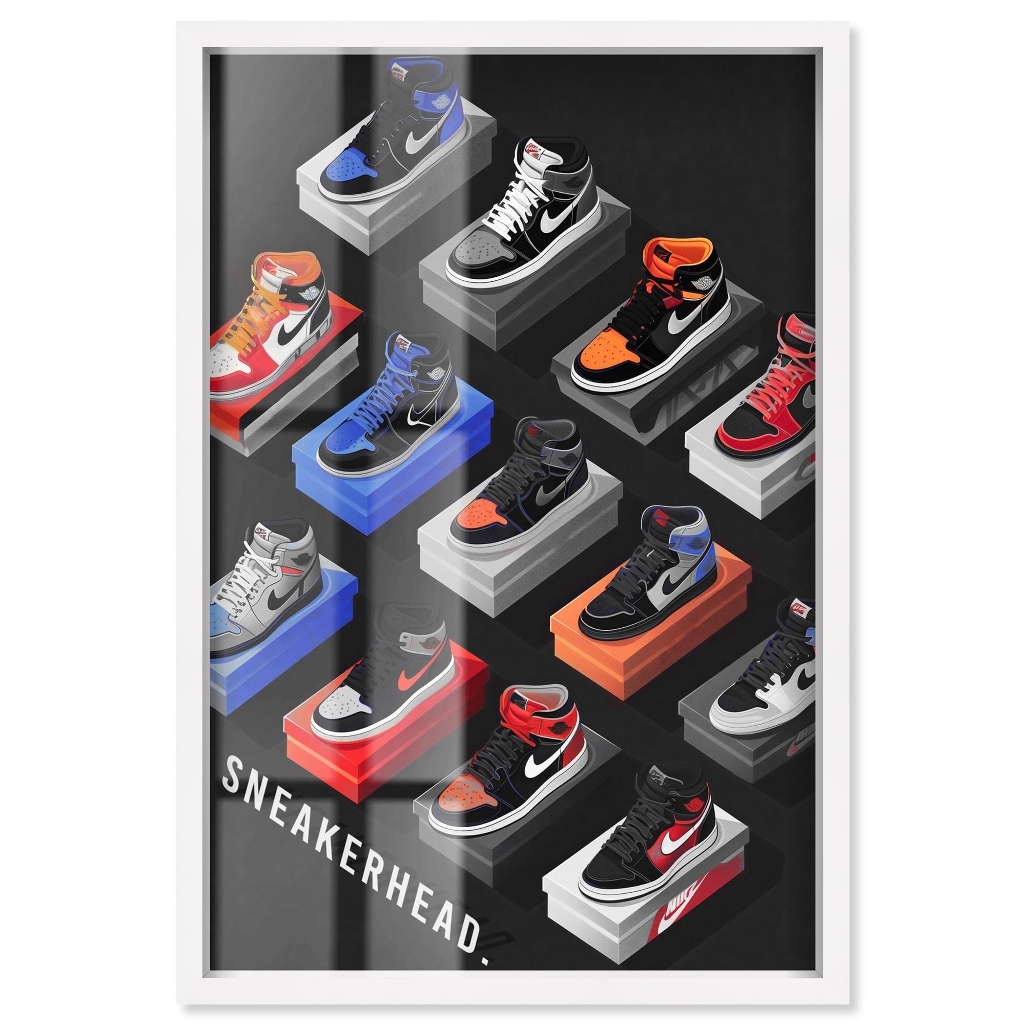 Sneakerhead Duo Color Sneaker Art Shadowbox Print by Art Remedy