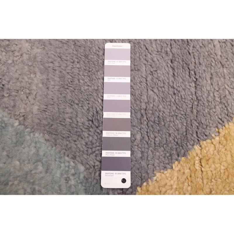 ECARPETGALLERY Hand-knotted Pak Finest Marrakesh Dark Grey, Light Gold Wool Rug - 8'2 x 9'11