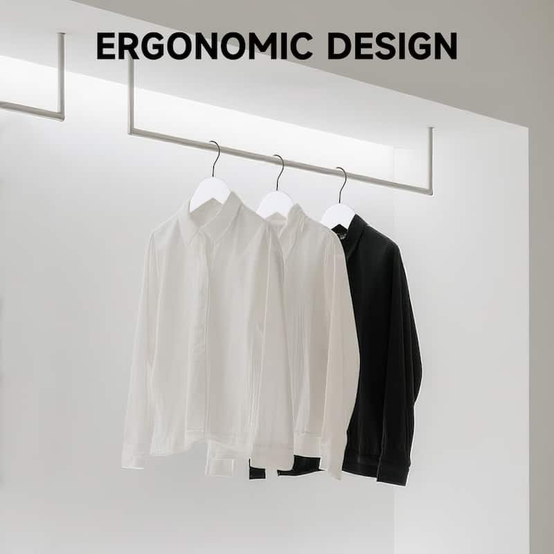 BP4U Premium Wooden Clothes Hangers, Solid Wood Coat Shirt Top Hangers for Jackets, Shirts, Dresses