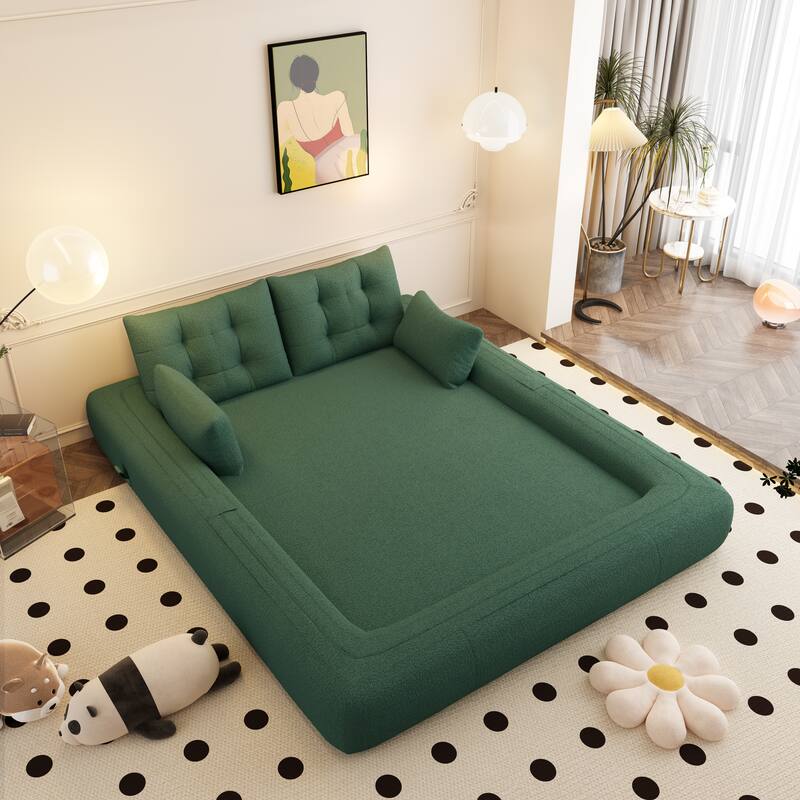 78.7" Human Dog Bed, Lazy Sofa Couch, 3-in-1 Foldable Sofa Bed