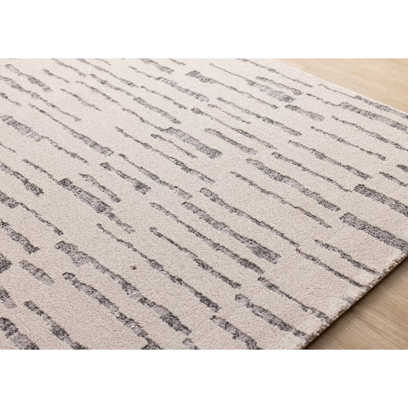 Grey Broken Stripes High Traffic Rug