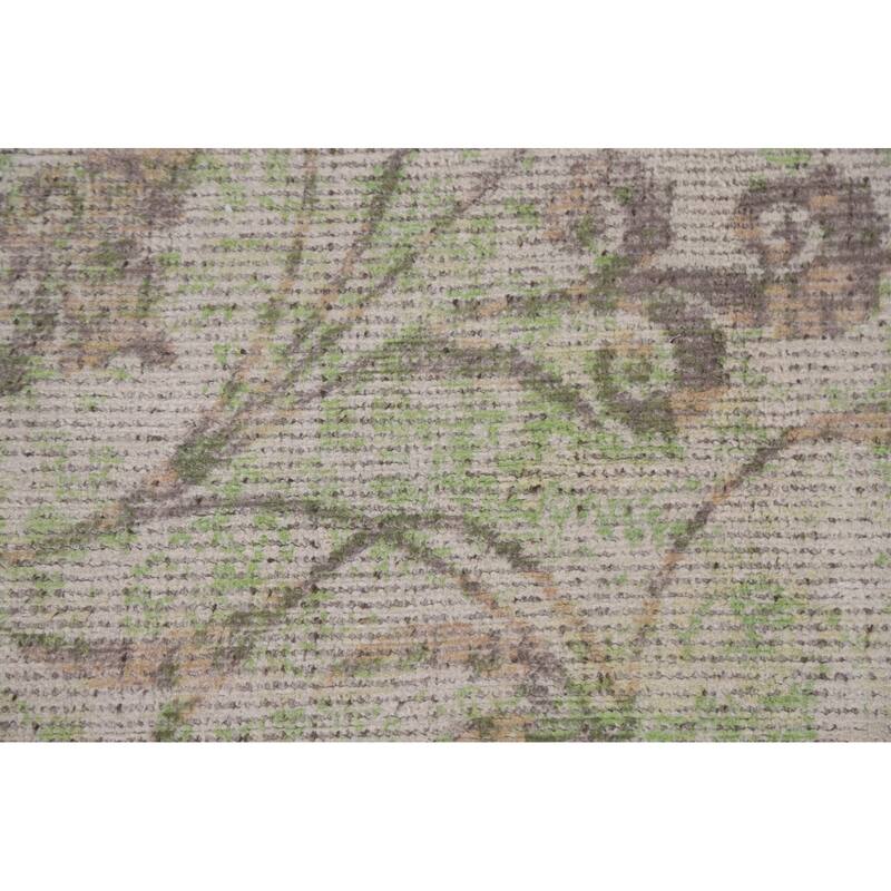 Floral Modern Oriental Area Rug Hand-Knotted Wool Carpet - 7'11"x 11'5"