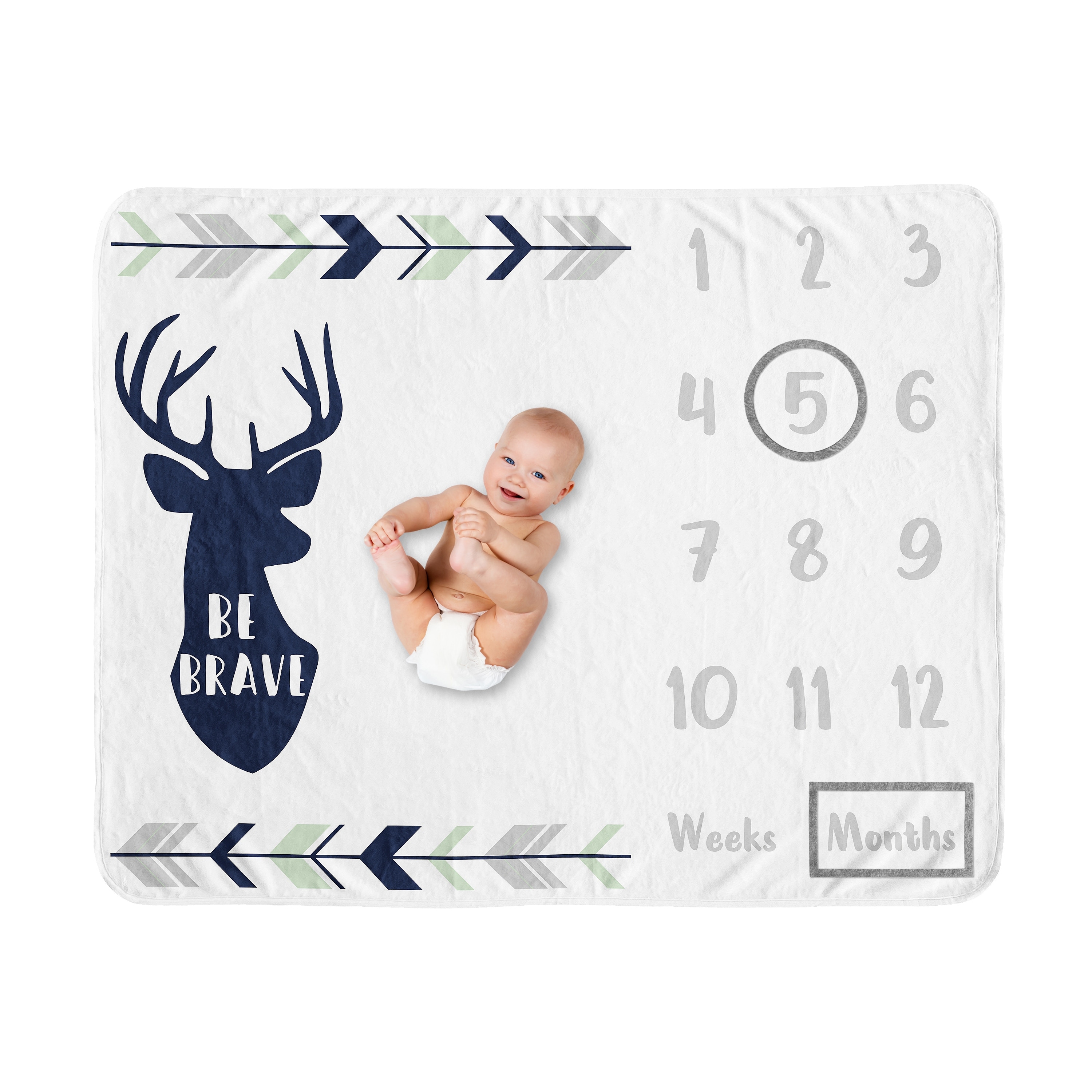 Deer milestone blanket top