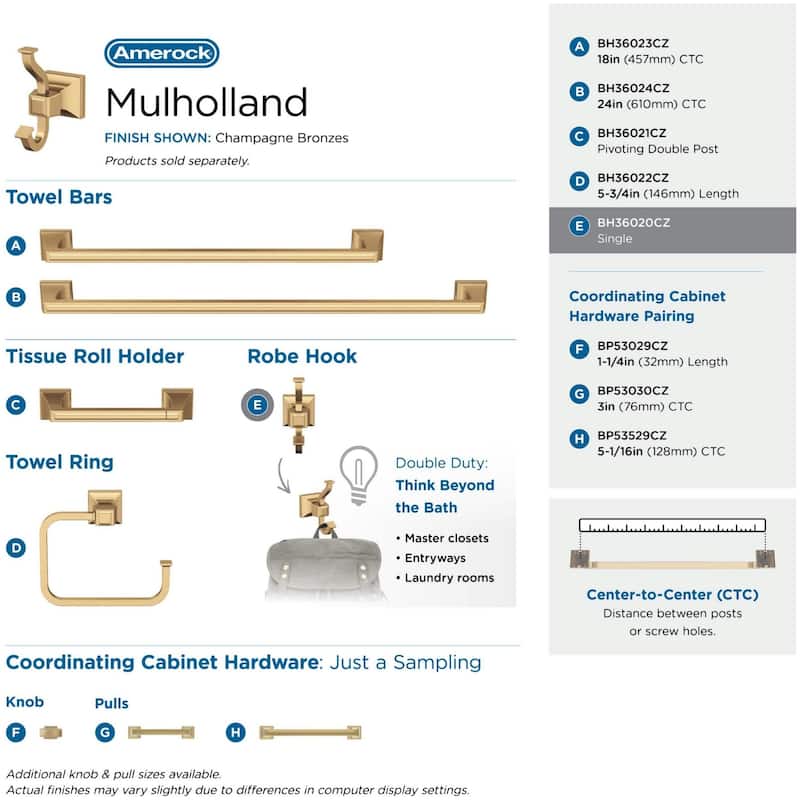 Amerock Mulholland Single Robe Hook