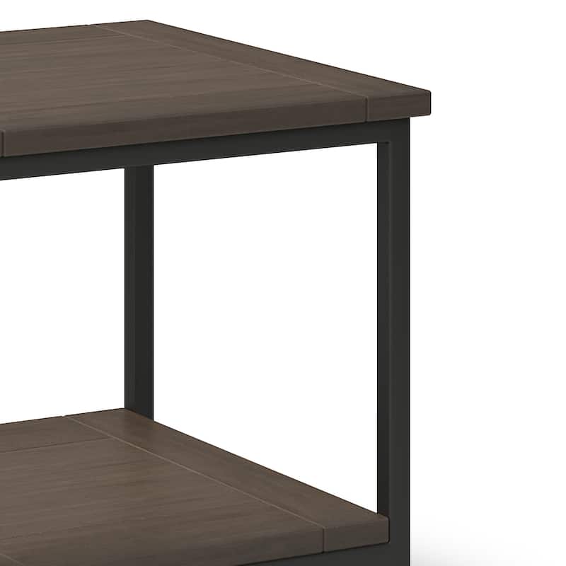 WYNDENHALL Rhonda SOLID MANGO WOOD & Metal 22" Wide Square Industrial End Side Table - 22 W x 22 D x 22 H