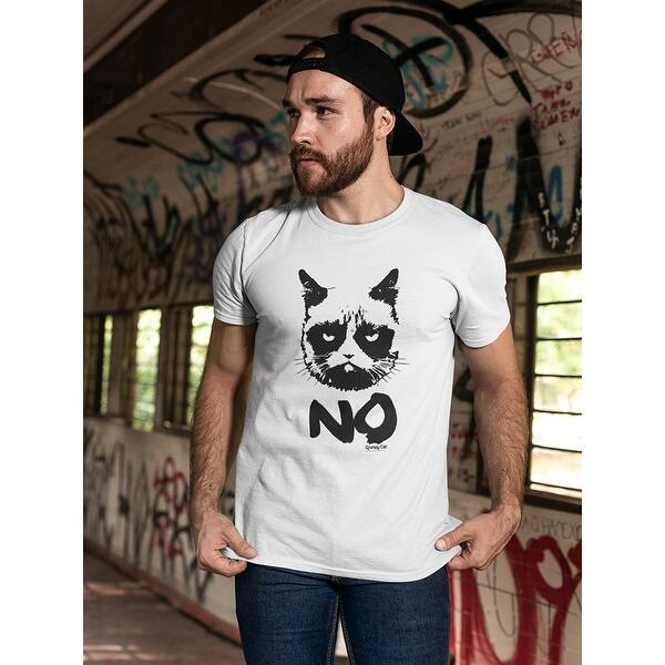 Grumpy Cat Grumpy No Men S White Funny T Shirt On Sale Overstock 17067578