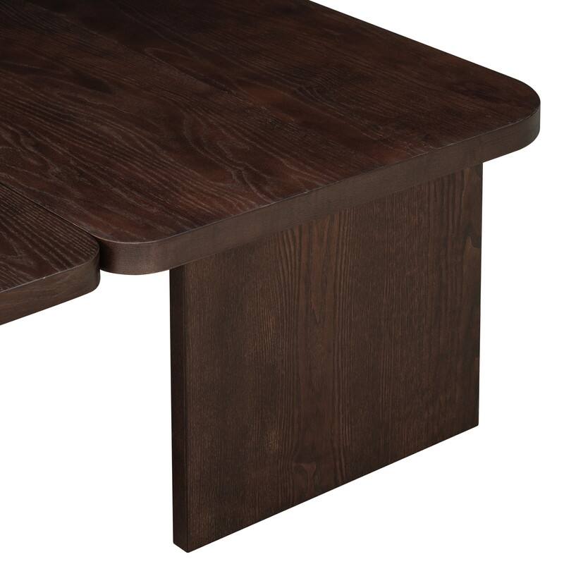 Modern Minimalist Rectangle Coffee Table with Splicing Design, Multifunctional Combination Table for Living Room