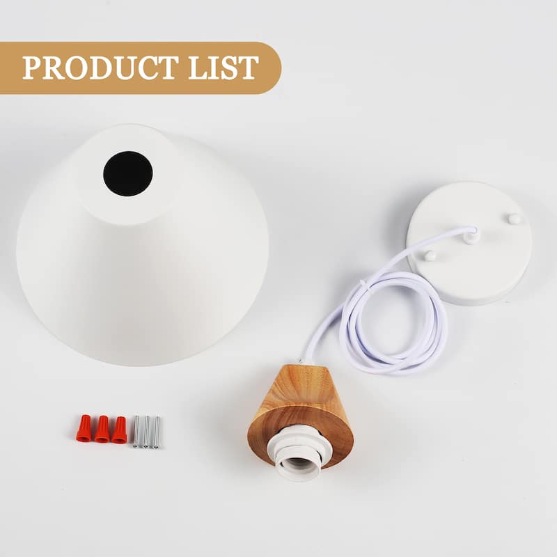 Farmhouse Pendant Light Fixture with Wood and Metal for Kitchen, Hallway,Living Room