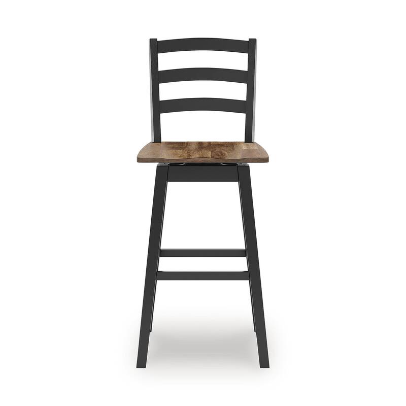 Signature Design by Ashley Wildenauer Black/Brown Bar Height Barstool - 19" W x 22" D x 47" H