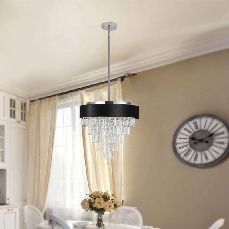 Modern Crystal Chandeliers, Round Chandelier for Dining Room,Luxury Ceiling Pendant Light Fixture for Living Room Bedroom Foyer