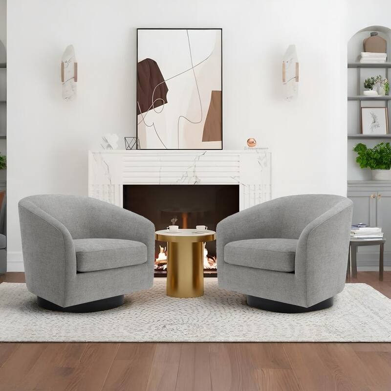 UIXE 360° Swivel Barrel Accent Chair Armchair For Living Room