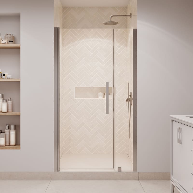 Pasadena Alcove Frameless Pivot Shower Door, 2025