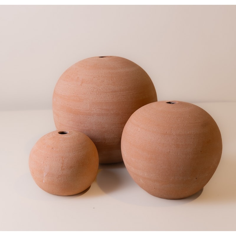 Large Clay Sphere Accent Tabletop Decoration - 20" - Beige