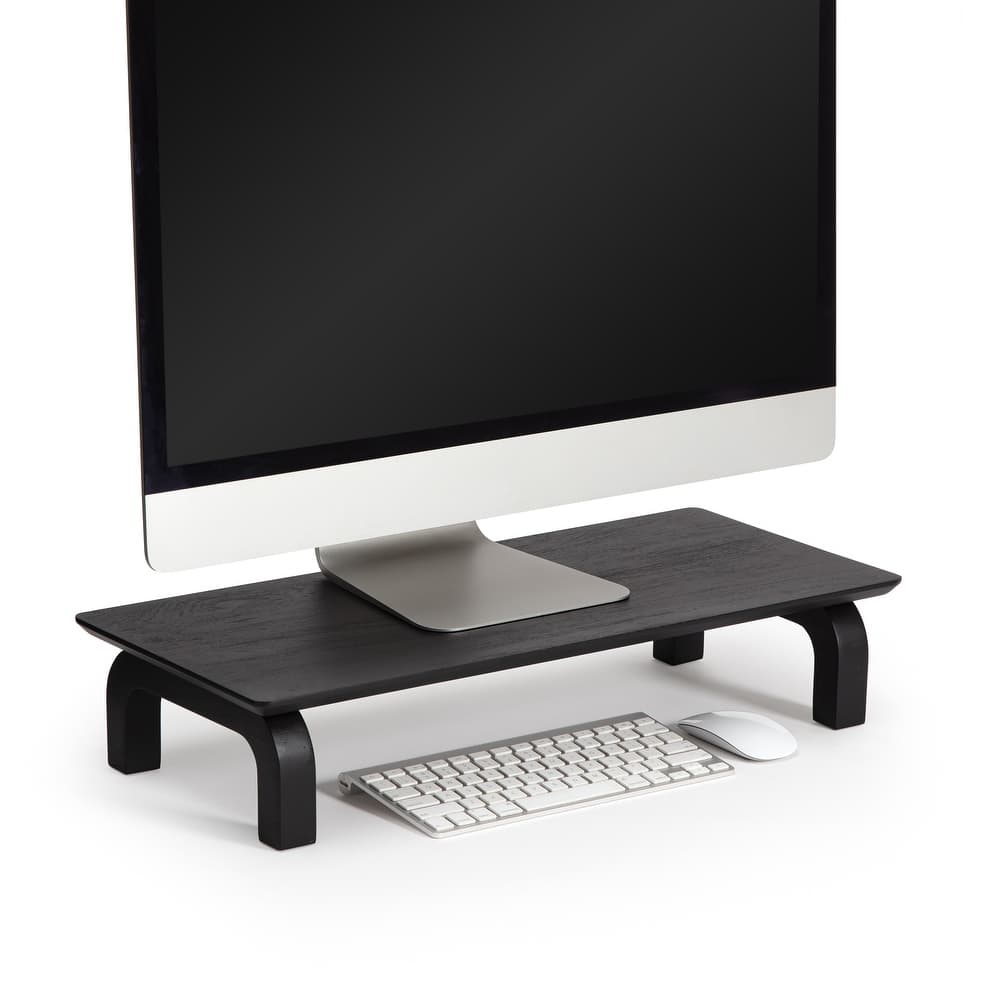 Jani Wood Monitor Stand Riser Desk - Ergonomic Design Stand, Desktop Organizer Table for Home, Office Workspace, Gaming Desk