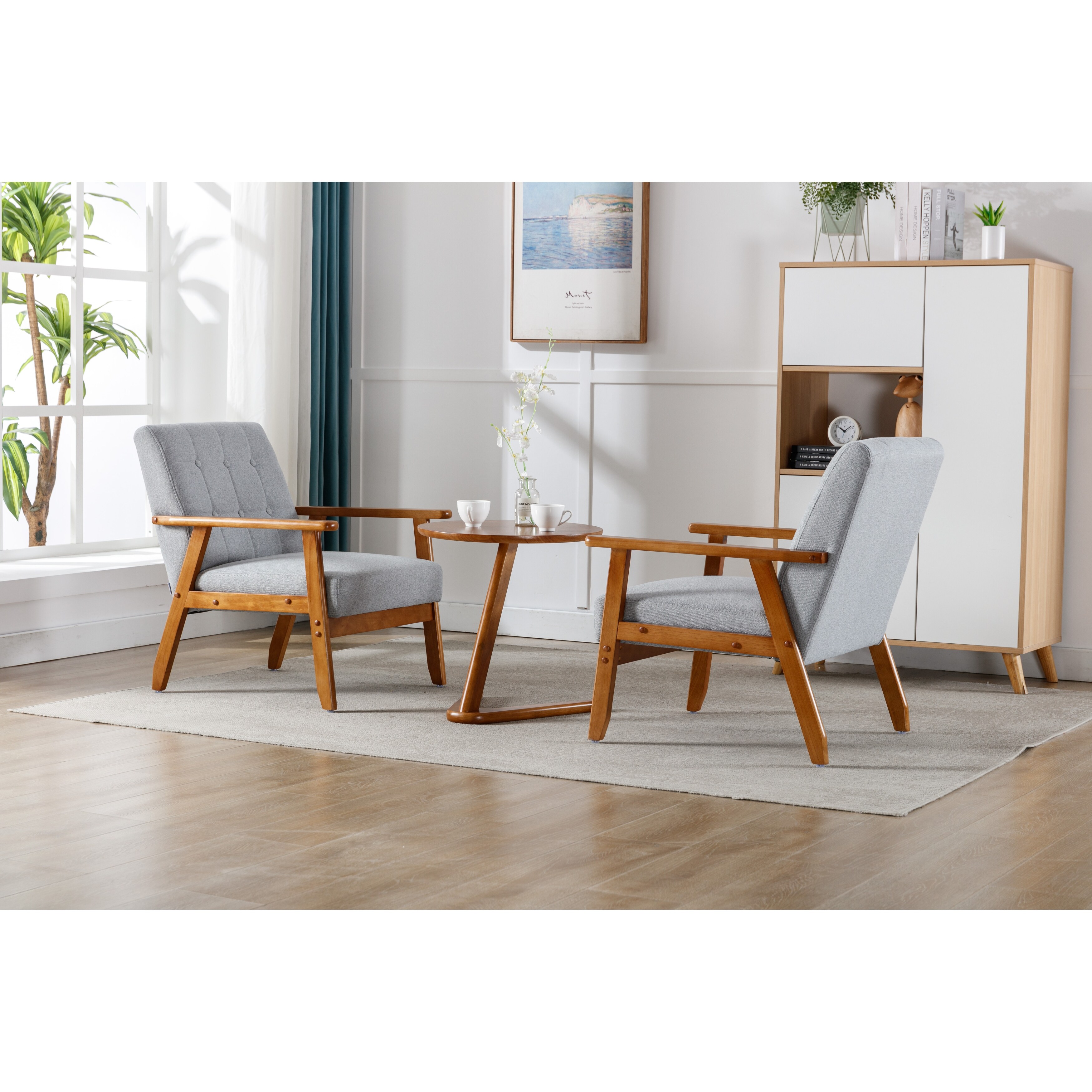 Chairs with wooden arms and legs on sale