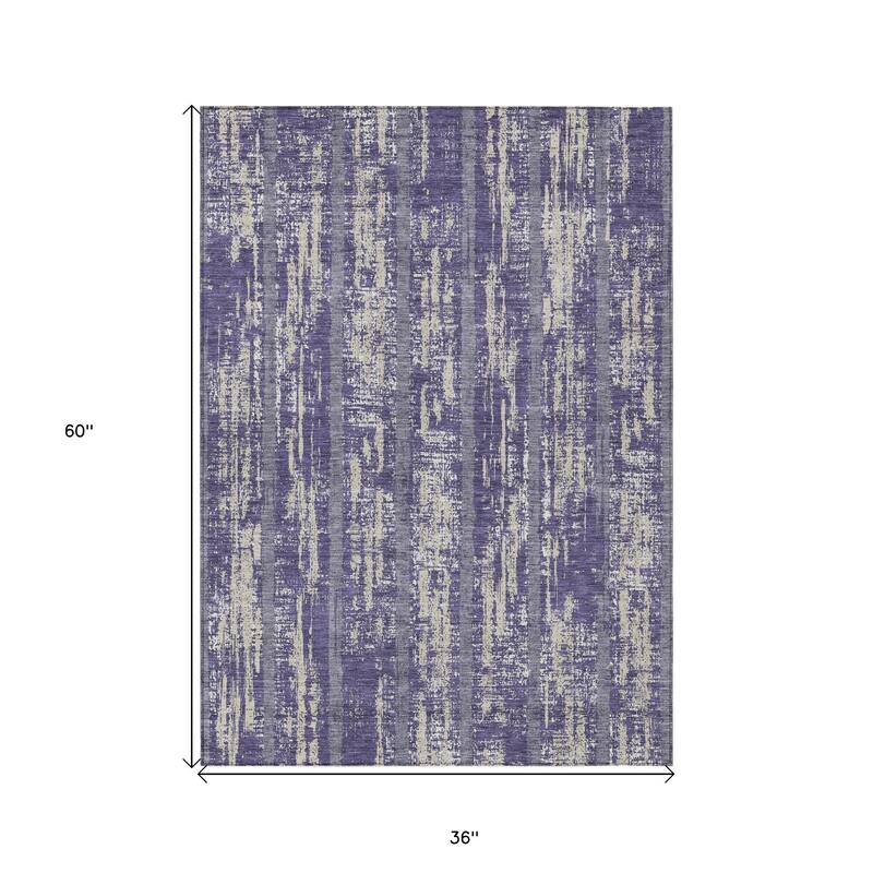 HomeRoots Striped Transitional Rectangle Outdoor Rug