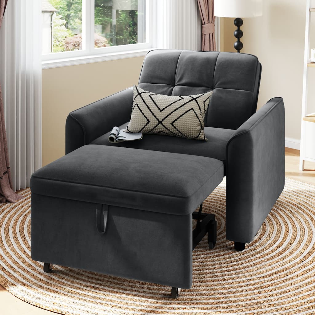 Moasis 3-in-1 Adjustable Sleeper Sofa Bed, Pull Out Chair Sofa for Living Room