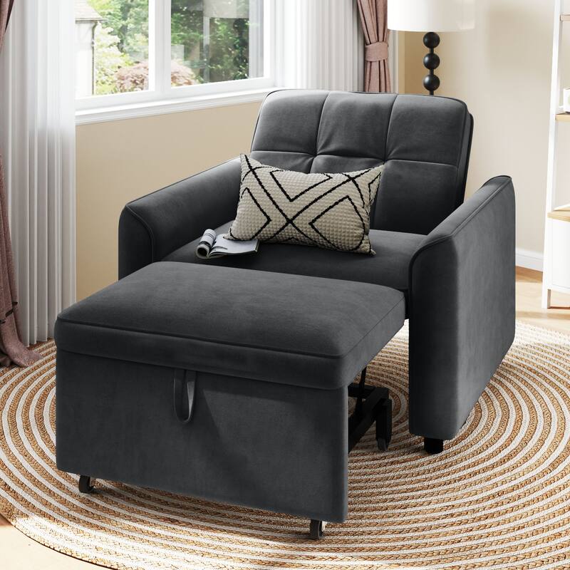 Moasis 3-in-1 Adjustable Sleeper Sofa Bed, Pull Out Chair Sofa for Living Room