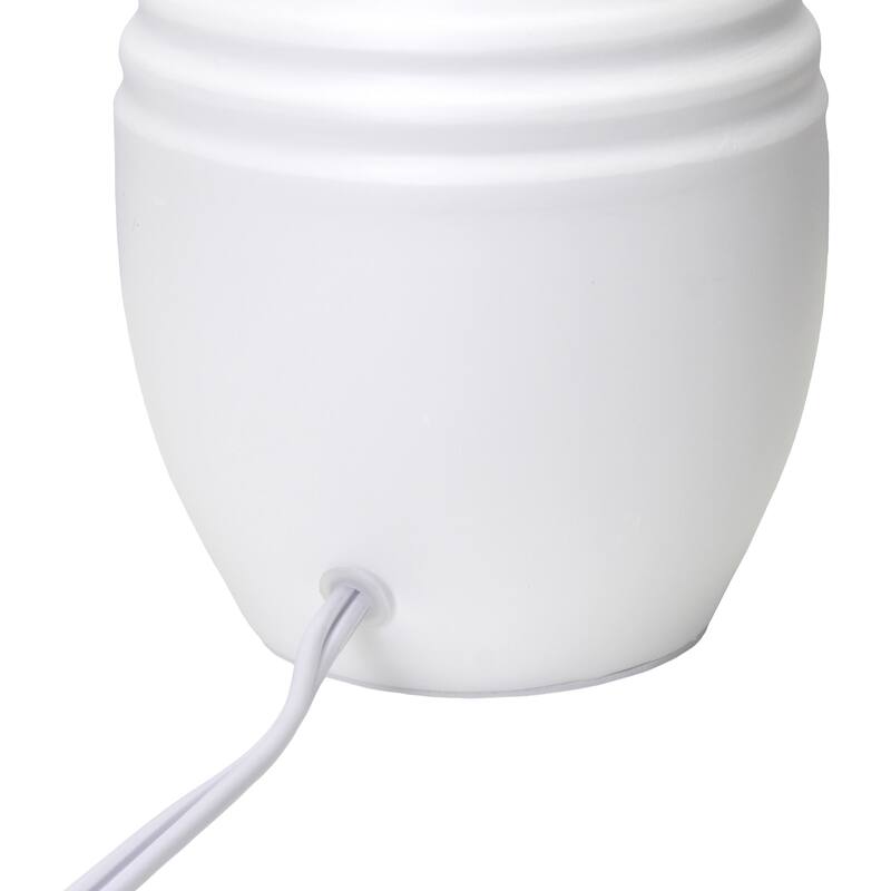 Ceramic Mini Jar Table Lamp with Fabric Drum Shade for Bedroom, Living Room - 6 x 6 x 13 in. (L x W x H)