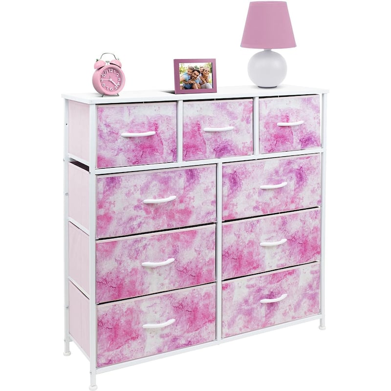 Modern Color Print 9-cubby Storage Tower