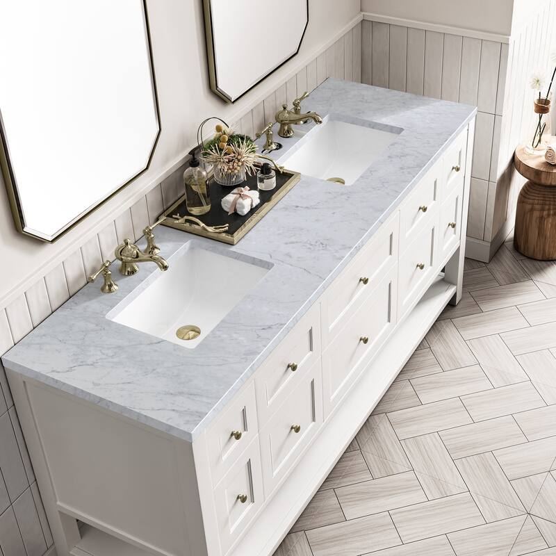 James Martin Vanities Breckenridge 72" Double Vanity, Bright White