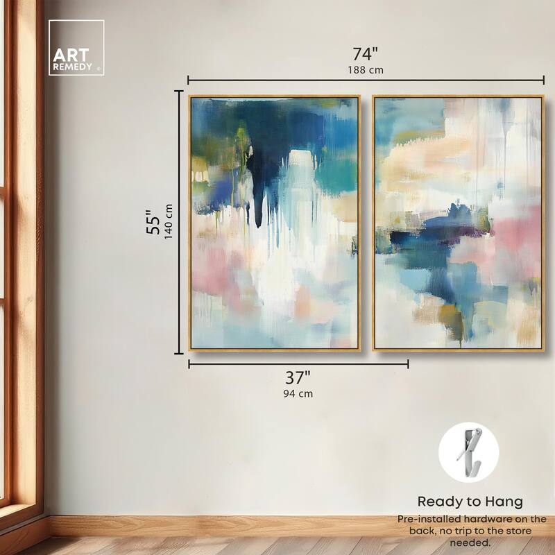 Pale Periwinkle II Canvas Set of 2 by Art Remedy