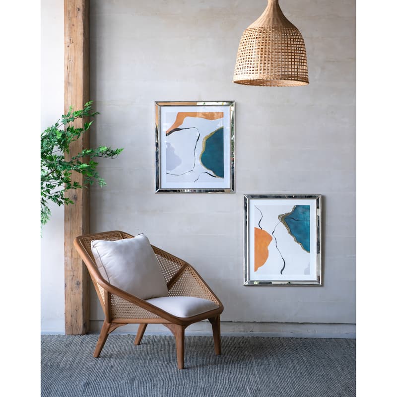 S/3 22x26x0.6" Marcia Mirror-Framed Wall Art