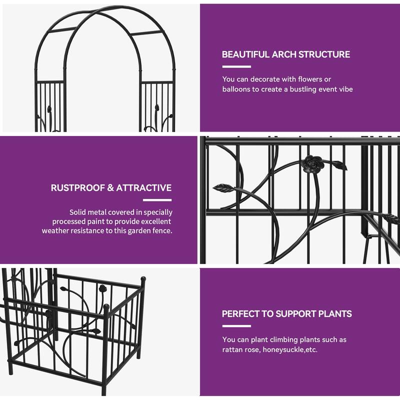 85.8''H x 76.3''W Garden Arbor with Planter Boxes