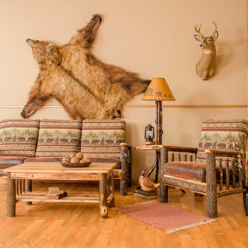 Hickory Log Spindle Coffee Table