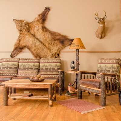 Hickory Log Spindle Coffee Table